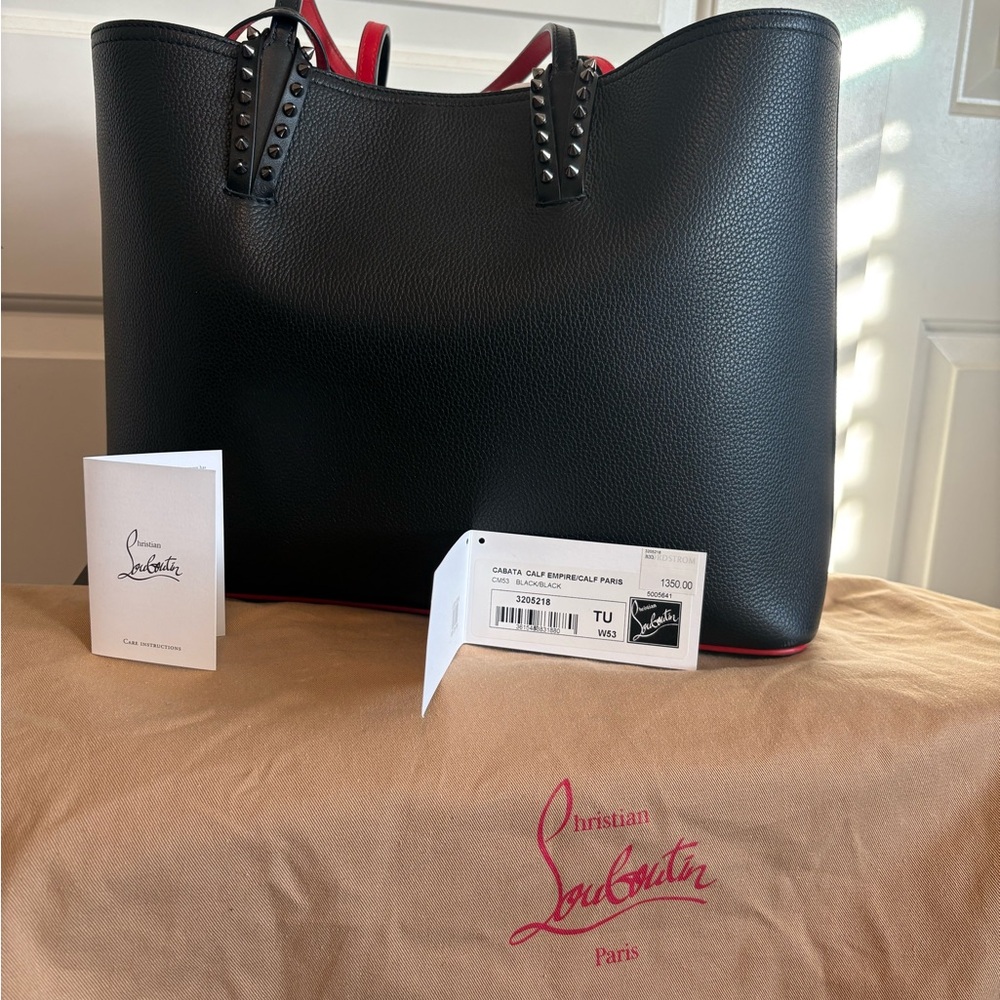 Christian Louboutin Black Tote with Red Lining